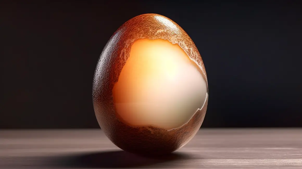 surreal human egg on a table